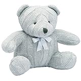 Elegant Baby Grey Cable Knit Teddy Bear [並行輸入品]
