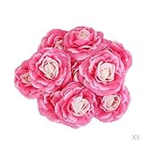 SunniMix ファッション　美しい　造花　多目的　装飾花　椿のフラワーヘッド　帽子　衣服　結婚式の車　ブローチ　装飾　多色選べる - ローズレッド