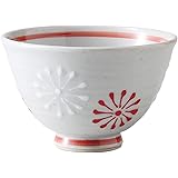 西海陶器 波佐見焼 軽量お茶碗 飯碗 小 花一珍 赤 日本製 74016