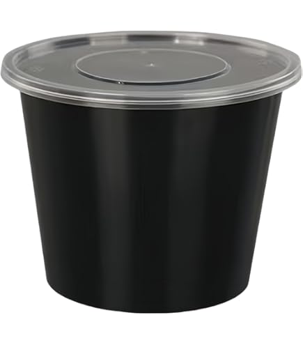 Amazon.co.jp: 50個-蓋付き使い捨てプラスチックデリ食品保存容器、蓋