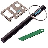 bayite 6インチx 1 / 2インチドリルFerroceriumロッドFlint Fire Starter with Strikerスチールワイヤキーチェーンマルチツールカード