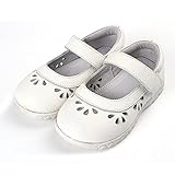 SSJH ベビーシューズ 子供シューズ キッズ靴 女の子 ガールズ しずく 本革 マジックテープ 耐磨 軽量 滑り止め 可愛 素敵 おしゃれ 通園 通学 七五三 結婚式 発表会 お出かけ ホワイト シ