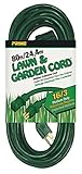 Prime Wire & Cable EC880633 80-Foot 16/3 SJTW Lawn and Garden Outdoor Extension Cord, Green [並行輸入品]