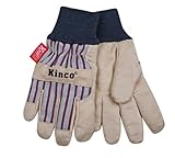 KINCO 1927KW-Y Child's Lined Ultra Suede Cold Weather Glove with Knit Wrist, Ages 7-12, Youth, Golde