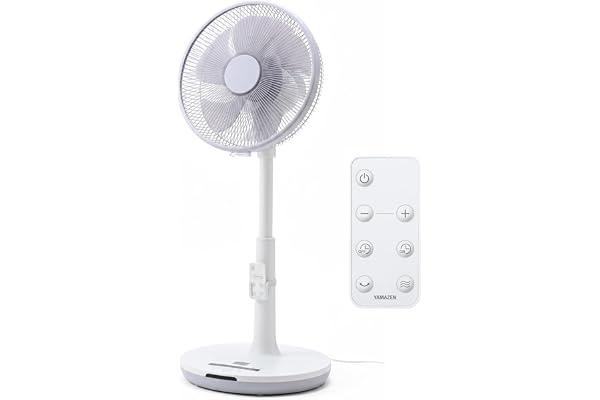 【Amazon.co.jp限定】[山善] 扇風機 リビング (日本メーカー製 DCモーター搭載) 静音 リモコン付き 左右自動首振り 風量切替12段階 入切タイマー付 ホワイトグレー YLX-AED30(WH)