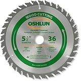 Oshlun SBW-055036 5-1/2-Inch 36 Tooth ATB Finishing and Trimming Saw Blade with 5/8-Inch Arbor (1/2-