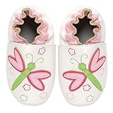 モモベビーガールズソフトソールレザーCrib Bootie靴 カラー: ホワイト