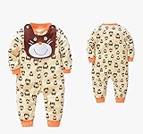 ベビー服 乳児服 ロンパース カバーオール ふわふわ 着ぐるみ パジャマ 冬 (80cm/9-12ヶ月)