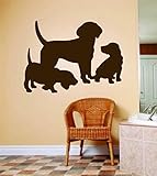 Design with Vinyl 2015 BS 258 Mother Father Doggie & Baby Puppy Family Wall Decal, 8 x 12, Brown by 