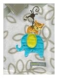 Elephant, Tiger & Monkey Tan Baby Blanket By Blankets & Beyond [並行輸入品]