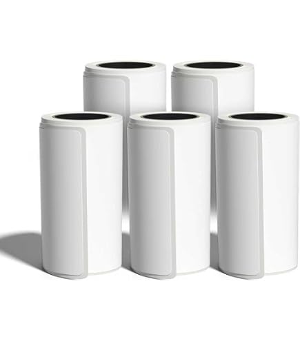 Amazon.co.jp: 感熱ロール紙 ラベルシール 56*25mm 5巻 耐水 強粘着