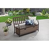 Better Homes and Gardens Camroseファームハウスベンチwithウィッカーストレージボックス