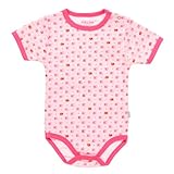デンマークの子供服ブランドＦＩＸＯＮＩ てんとう虫の 半袖 ピンク ボディスーツ 綿１００％ てんとう虫柄 80ｃｍ