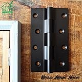 シンプルな形で重厚感のある真鍮のアンティーク調蝶番 Brass Hinge Black （M） hi220bk