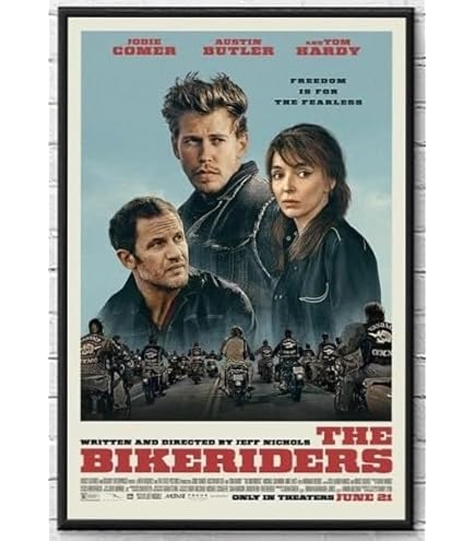 Amazon.co.jp: 【フレーム付-黒-】 映画ポスター ザ バイクライダーズ