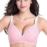 Aivtalkレディースノンワイヤー授乳ブラマタニティ授乳スポーツヨガブラ カラー: ピンク