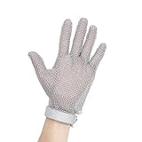 Decdeal ステンレス スチール手袋 プラスチック ベルト メッシュグローブ カット抵抗 キッチン 作業手袋 防護 アンチカットグローブ