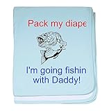 CafePress – Going Fishing with Daddy Baby Blanket – スーパーソフトベビー毛布、新生児おくるみ ブルー 051605791425CD2
