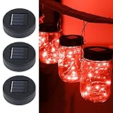 KOBWA イルミネーションライト ストリングスライト ガラスソーラーライト Mason Jar メイソンジャー 20 LED ライト ソーラー充電可能 ライブ応援グッズ 装飾用 インテリア クリスマ