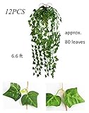人工アイビーデコレーションFake Hanging植物シルクVine Green Leaves Greenery for壁アウトドアインドアガーランドウェディング誕生日セレモニーパーティーホームオフィ