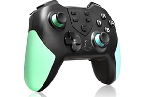 Switch コントローラー スイッチ コントローラー 背面ボタン付き マクロ機能 連射コントローラー HD振動 TURBO連射機能付き 連射コン 6軸ジャイロセンサー搭載 連射 無線 Bluetooth接続 550mAh大容量 (ネオンブルー/ブル