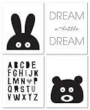 8x10 Black and White Nursery Prints for Baby and Children Room Decor & Decorations Perfect for Baby 