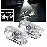 Ltsplay 20系ヴェルファイア カーテシ カーテシライト ドアウェルカムライト カーテシランプ LEDロゴ投影 ヴェルファイア 30系 車用ドアランプ 角度調整機能付き 2個セット for Vellfire Yellow