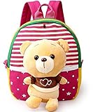 CAINS リュック 可愛い くまさん ウサギさん リュック 子ども キッズ リュックサック 迷子通学 通園 遠足 男女兼用 バッグ (ローズピンク熊)