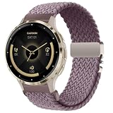 [AiMaoo] 時計バンド Garmin Venu 4 41mm/Venu 3S 2S/Forerunner 265S/255S/255S Music/Vivoactive 4S 対応 替えベルト 18mm 伸縮性 ナイロンパラシュートバックル編みバンド 男女兼用 Huawei Watch 5 42mm/GT 5 4 (41mm)/GT 5 Pro 42mm 用 (スモーキーパープル)