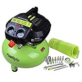 PowRyte 500145 Elite 6 Gallon Oil-Free Pancake Portable Air Compressor & 20-Piece Air Accessory Kit 