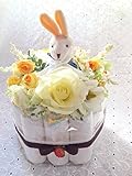 おむつケーキ　1段　男女兼用　黄色　Happy yellow 3500 (パンパースSサイズ)