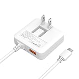 Type-C 急速充電器 PD20W&QC3.0 ケーブル一体型 USB充電器 合計3.4A(薄型＆1USBポート＆1.5mType-Cケーブル＆折りたたみ式プラグ) スマホ ACアダプター コンセント PSE認証済 iPhone15/Android&iOS/ゲーム機など対応 ホワイト