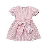 aritone幼児赤ちゃん女の子ストライププリンセスドレスwith Bowknot 90(18M) ピンク