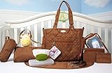Soho Collection, Tribeca 9 Pieces Diaper Tote Bag Set *Limited Time Offer * (Brown) by SoHo Designs 