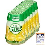 サワデー 気分すっきりレモンの香り消臭芳香剤 トイレ用 詰め替え用 140g×6個(おまけ付き) 【まとめ買い】 【Amazon.co.jp限定】