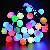 KJshop イルミネーションライト ボール式 5m 50球 RGB 2種モード IP44防水 (RGB, 50球)