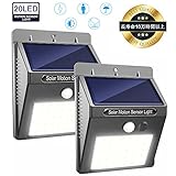 WE DO センサーライト 20LEDライト 太陽発電 屋外照明 自動点灯 取り付け簡単 配線不要 防水