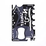 Tiptiper マルチツールカード、ステンレススチール製の多機能クレジットカードツール、缶栓抜きツール、コードカッター、スクリュードライバー|インチ＆メトリックルーラー、スクレーパー|プリーバーその