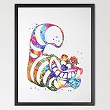 Dignovel Studios 8X10 Cheshire Cat Alice in Wonderland Watercolor Print Wedding Gift Print Nursery C