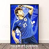 堂安律 FIFA サッカー ウイイレ デジタルアート アートポスター A4サイズ 額縁フレーム付き