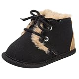 Tovadoo ベビーシューズ 紐靴 男の子 女の子 秋冬 多色 裏ファー 暖かい ソフト つま先保護 室内 保育園 0-18ヶ月