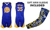ファンKitbag Durant jerseyキッズバスケットボールブルーデュラントジャージー&ショーツ子供用ギフトセット✓バスケットボール圧縮Shooterアームスリーブ✓プレミアム品質 ブルー