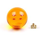 MUTEKI シフトノブ 七星球ギアノブ クリスタル ボール型 3枚アダプター付き AT MT車用 汎用 （4星)