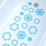 新しいブルーフラワーBathtub Bath Tub Treads非スリップアップリケステッカーバスルームマット
