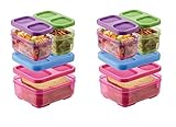 Rubbermaid Lunch Blox Kids Lunch Kit, (2 Sandwich Purple/Pink/Green Kits) [並行輸入品]