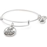 Alex and Ani Expandable Wire Bangle Bracelet for Women, Dog or Cat Mom Charm, Rafaelian Finish, 2 to 3.5 in