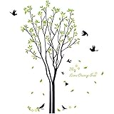 Takarafune ウォールステッカー ウォールシール 60cm*90cm DIY 木 鳥 春 壁紙シール 貼りやすい 涼しい 雰囲気いい 気分転換 大きいサイズ 可愛い