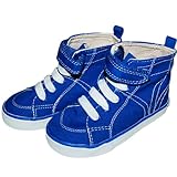 オールドネイビー(OLD NAVY)男の子用スカイブルーキャンバス地ハイカットスニーカー,出産祝いギフトプレゼント,お出かけ靴,青マジックテープ付きシューズ [並行輸入品]