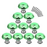 Cabinet Knobs,YIFAN 10Pcs 30mm Crystal Glass Diamond Shape Cabinet Knobs Cupboard Drawer Pull Handle