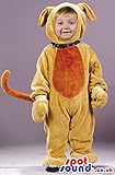 かわいい茶色とベージュの犬ハロウィンベビーサイズのコスチューム。